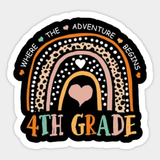 Leopard Rainbow 4th Grade Where The Adventure Begins Sticker